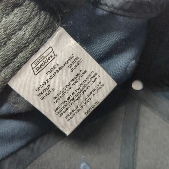 Genuine Dickies Snapback Hat Blue One Size Adjustable Outdoor Solid - Picture 9 of 9